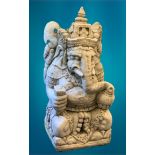 GARDEN STONEWARE - reconstituted statuary depicting Ganesh, 63cms H, 39cms W, 40cms D