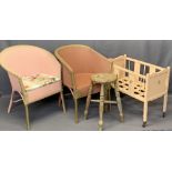 CATALOGUE CORRECTION - STOOL DOES NOT BELONG TO THIS LOT - LLOYD LOOM STYLE ARMCHAIRS (2),