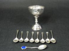 SMALL SILVER - a mixed quantity, 7.2 troy ozs gross to include 9 various teaspoons, George III and