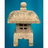 GARDEN STONEWARE - reconstituted ornamental pagoda, four section, 54cms H