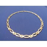 MODERN 9CT GOLD OPEN HEAVY LINK NECKLACE - stamped '375' to the clasp, 41cms L, 23.8grms