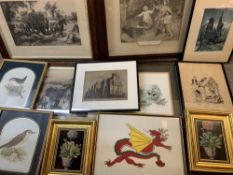 ANTIQUE PRINTS and an assortment