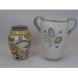 POOLE POTTERY & DENBY VASES (2) - the Poole example of baluster form with stylised decoration in