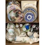 COLLECTOR'S WALL PLATES, mixed tea and coffeeware, mid-century and later ETC (within 2 boxes)