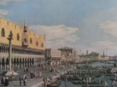 CANALETTO PRINTS (6) - Venetian scenes in excellent large gilt frames plus two small, 59 x 78cms the