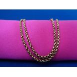9CT GOLD BELCHER STYLE NECKLACE - with base metal clasp, 48cms L, 6.8grms