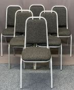 MODERN STACKING LIGHT WEIGHT CHAIRS (6), Tungsten framed in good clean condition, 85cms H, 40cms