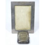CHESTER SILVER PHOTOGRAPH FRAME and a sterling stamped cigarette case, the frame date stamp