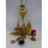 EASTERN TYPE ECCLESIASTICAL INCENSE BURNING BRASSWARE - a mixed selection