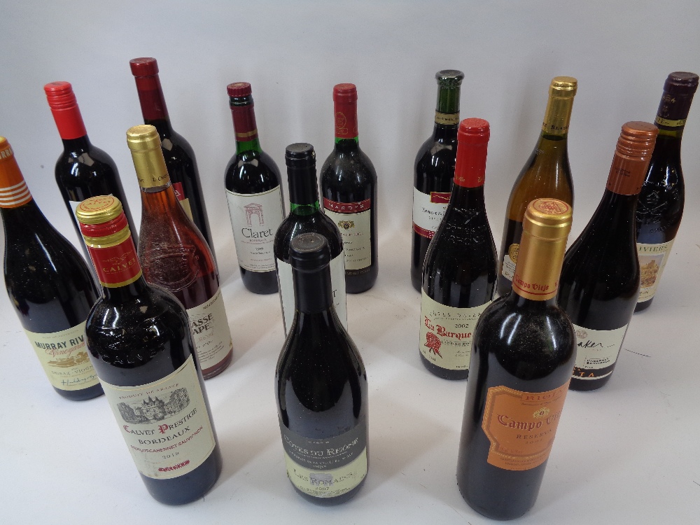 TABLE WINES, 15 BOTTLES - mainly reds