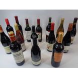 TABLE WINES, 15 BOTTLES - mainly reds