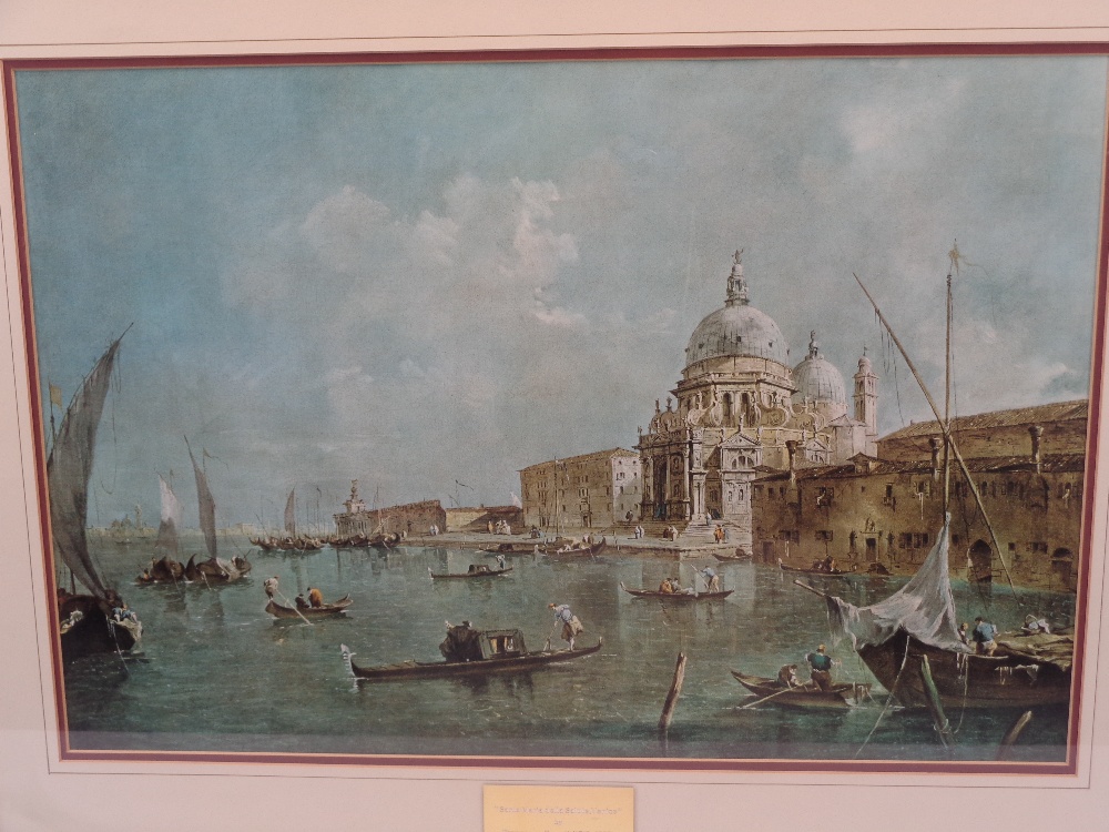 FRANCESCO GUARDI prints (3) - neatly presented Venetian scenes in good gilt frames, 44 x 63cms the - Image 4 of 7