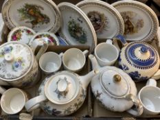 ROYAL DOULTON & OTHER POTTERY TEAPOTS, Wildlife collector's wall plates, Royal Albert Old Country