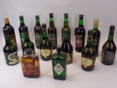 BOTTLED ALCOHOL & DRINKS - 15 various bottles including Croft Particular Sherry, Hampstead London