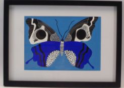 SHAN ECCLES (Emerging Deganwy Artist) - Colourful study of a Butterfly, 20 x 29cms