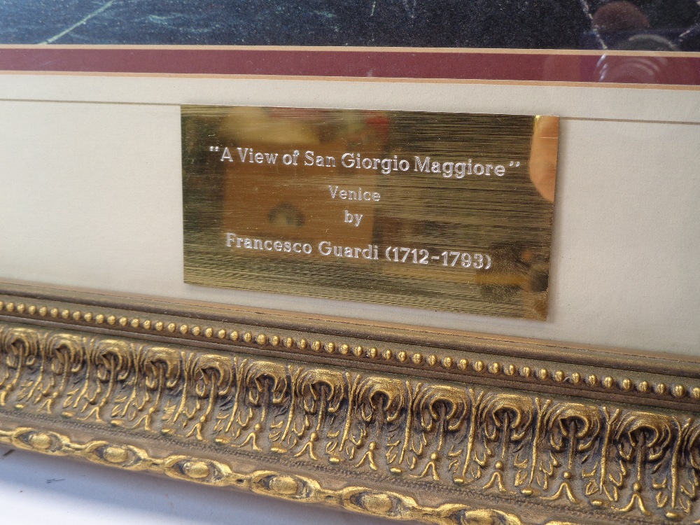 FRANCESCO GUARDI prints (3) - neatly presented Venetian scenes in good gilt frames, 44 x 63cms the - Image 5 of 7