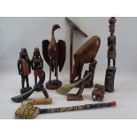 TRIBAL CARVINGS COLLECTION - animals, figurines and utensils