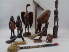 TRIBAL CARVINGS COLLECTION - animals, figurines and utensils