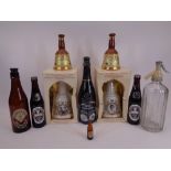 WADE BELL'S SCOTCH WHISKY COMMEMORATIVE BELLS & BEER BOTTLES ETC - the large Wade Bells and four