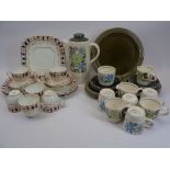 VINTAGE & MID-CENTURY TEAWARE to include Palissy April 20 plus pieces and a Cobalt and gilt