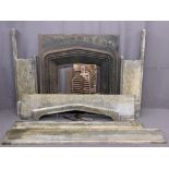 CAST IRON FIRE INSERT - decorative slate surround (for assembly), 107cms H, 164cms W, 26cms D