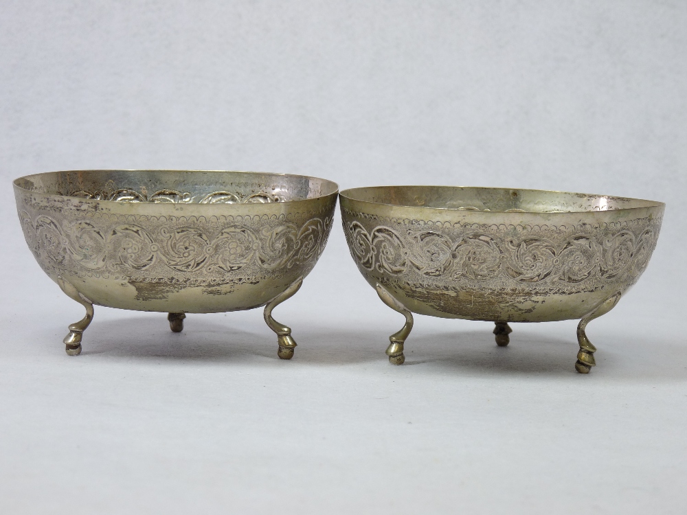 CYPRUS 830 STAMPED SILVER BOWLS (2) - Byzantine with centrally embossed double headed eagle