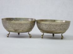 CYPRUS 830 STAMPED SILVER BOWLS (2) - Byzantine with centrally embossed double headed eagle