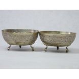 CYPRUS 830 STAMPED SILVER BOWLS (2) - Byzantine with centrally embossed double headed eagle