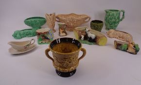 SYLVAC & HORNSEA POTTERY VASES, JUGS & PLANTERS - a mixed collection, along with a Crown Devon sauce