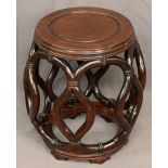 CHINESE BARREL SHAPED OCCASIONAL TABLE, 46 x 32cms diameter