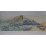 MURRAY MCNEEL CAIRD URQUHART (1880 - 1972) two unframed watercolours - Gwynedd mountains and