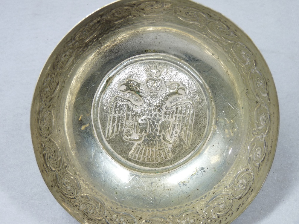 CYPRUS 830 STAMPED SILVER BOWLS (2) - Byzantine with centrally embossed double headed eagle - Image 2 of 3