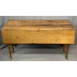 ANTIQUE OAK DINING TABLE 6 LEG DROP LEAF with missing sections (for restoration), 71cms H, 141cms W,