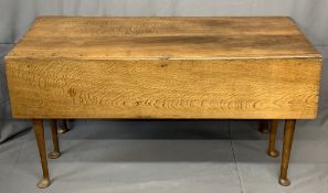ANTIQUE OAK DINING TABLE 6 LEG DROP LEAF with missing sections (for restoration), 71cms H, 141cms W,