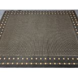 MODERN RUG - dark colours with abstract square pattern, 228 x 169cms