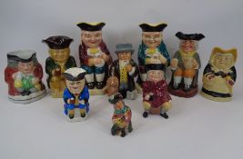 VINTAGE TOBY JUG COLLECTION - 10 items by Royal Doulton, Wood & Sons, Artone and others