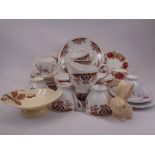 TEAWARE & CABINET ORNAMENTS - a mixed group including Colclough 8525, Royal Kent 8260, Royal