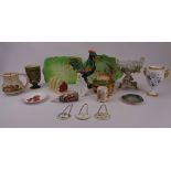 MIXED DECORATIVE POTTERY & PORCELAIN to include Crown Staffordshire drinks labels, Carltonware,