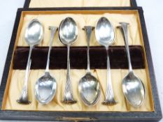 ONSLOW PATTERN SILVER TEASPOONS - Set of 12, London 1894, Maker William Hutton & Sons Ltd, 4 troy