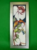 MOORCROFT 'Elizabeth' framed plaque by Emma Bossons - 35.5 x 14.5cms overall, impressed and
