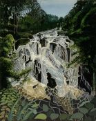 NICHOLAS FERENCZY acrylic on canvas - 'Rhaeadr Ewynnol (Swallow Falls) Betws y Coed', signed right