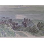 SIR KYFFIN WILLIAMS RA Limited Edition Print (8/100) - Sunset coastal scene with roadside