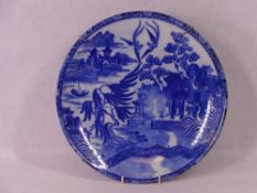 BLUE & WHITE - 19th century charger, 31cms diameter