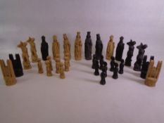 CHESS PIECES - composite set Knights in Armour, King 20cms H