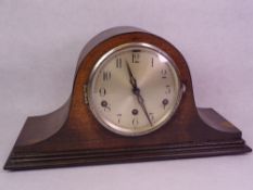 EDWARDIAN MANTEL CLOCK - a fine example with silver dial, 23cms L