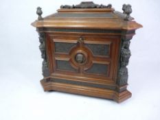 VICTORIAN TABLETOP COLLECTOR'S CABINET - with bronze mounts and profuse various metal inlays, 19th