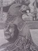 CAREY NEWMAN Limited Edition Print 1/999 - titled 'Chief Nulis' depicting a Canadian native Indian