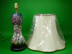 MOORCROFT 'Gypsy' table lamp by Rachel Bishop - with Moorcroft labelled shade, seconds quality,