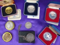 MIXED COINAGE, A PARCEL including an 1889 Victoria Crown, a silver florin, a 1924 British Empire