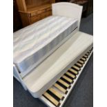 DIVAN BED - 'two in one' white painted with accompanying mattresses